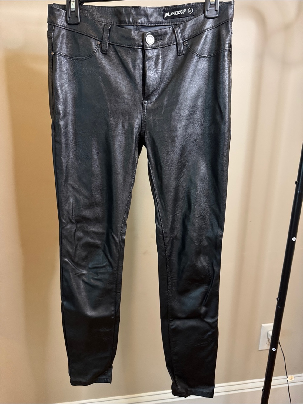 Blank NYC Black Faux Leather Skinny Jeans